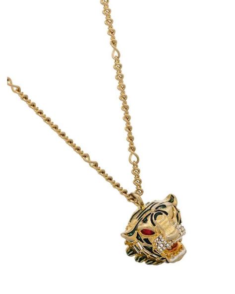 gucci tiger tie red|Gucci tiger head necklace.